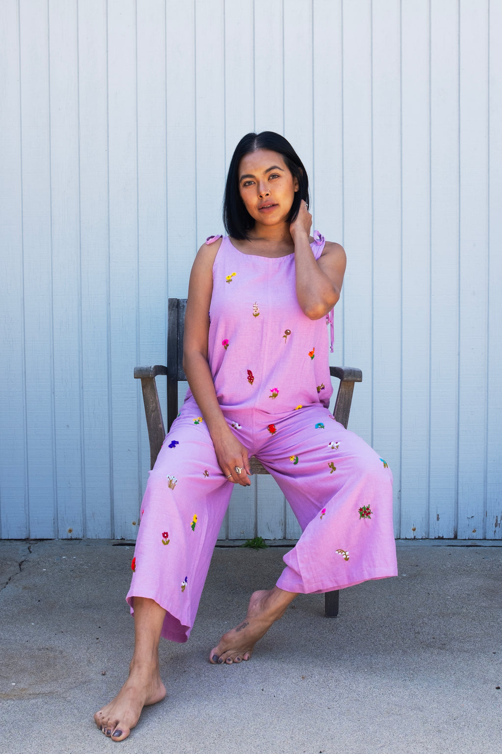 Wildflower Overalls- Wild Rose