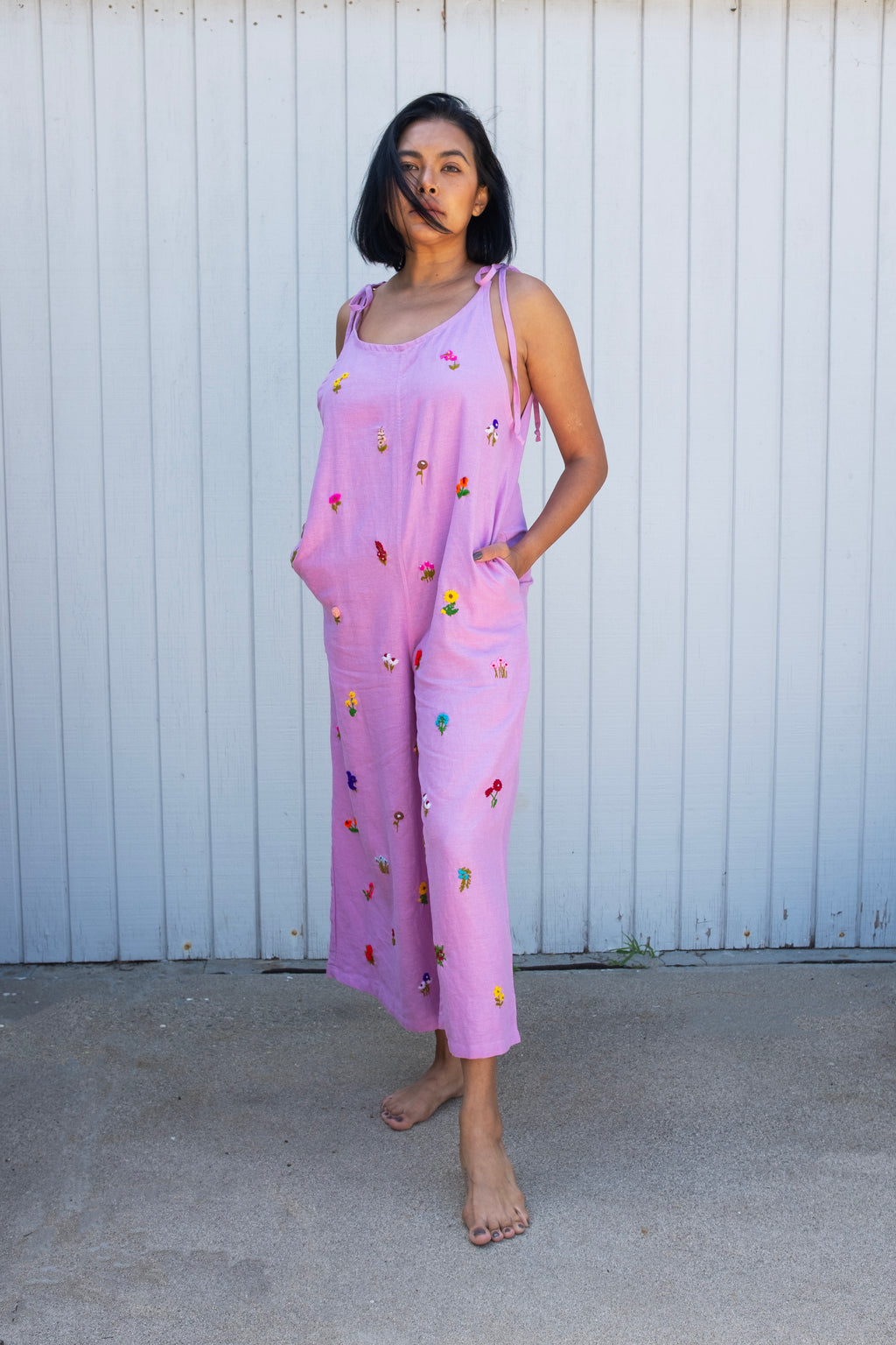 Wildflower Overalls- Wild Rose
