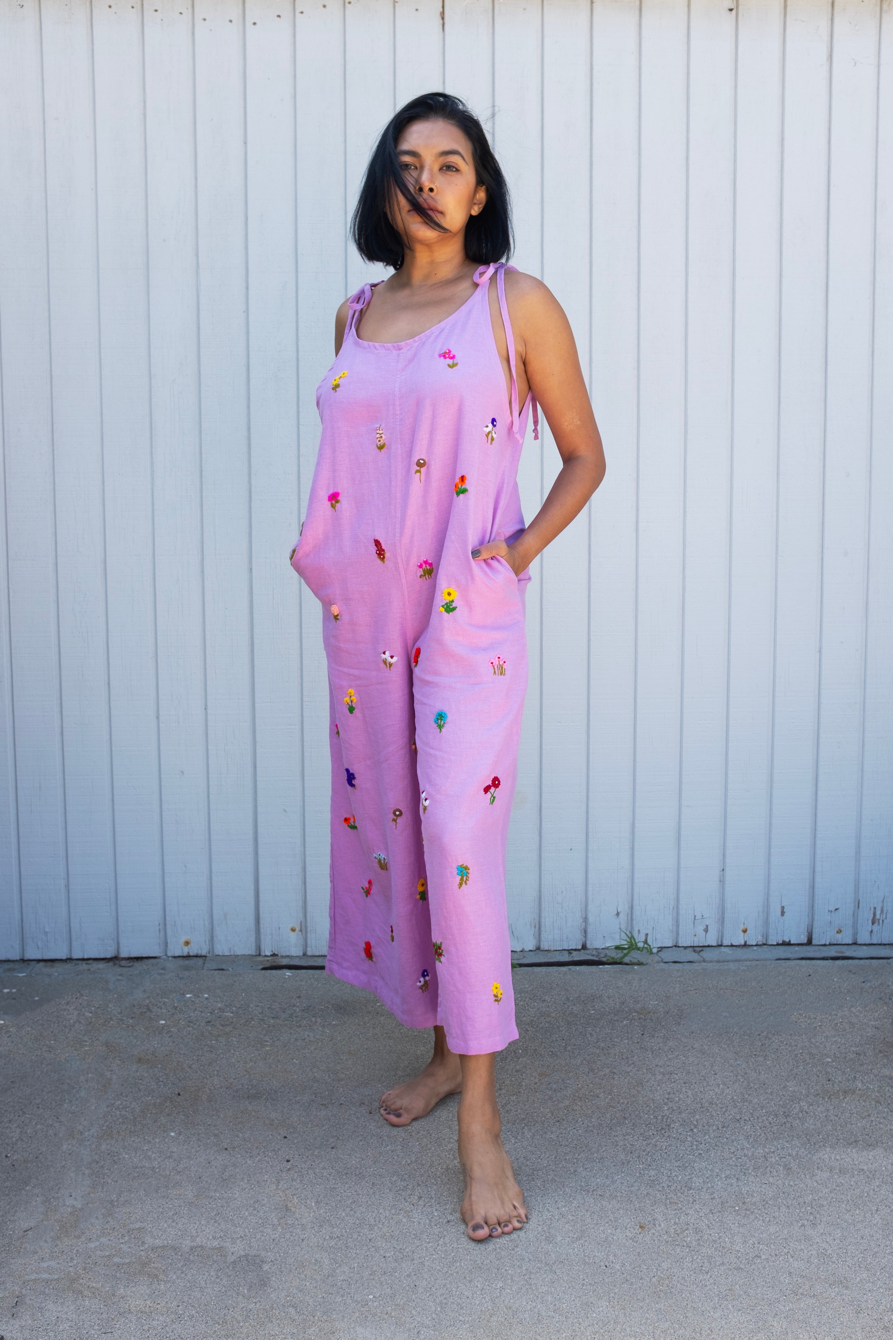 Wildflower Overalls- Wild Rose