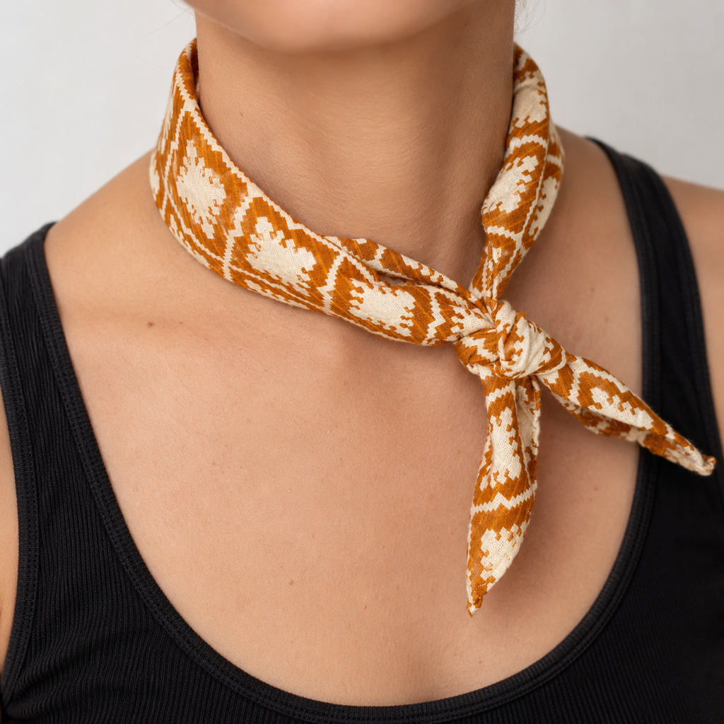 Signature Neck Scarf - Saffron Tile